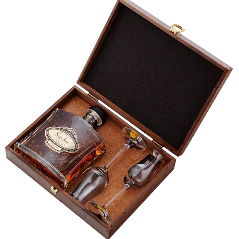 Premium Barrique Quince GOLD in a Wooden Box